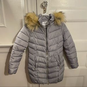 NWT YINGAOXUEFEI Fits like XS (label Sz Med Junior) Gray Puffer Quilted Coat